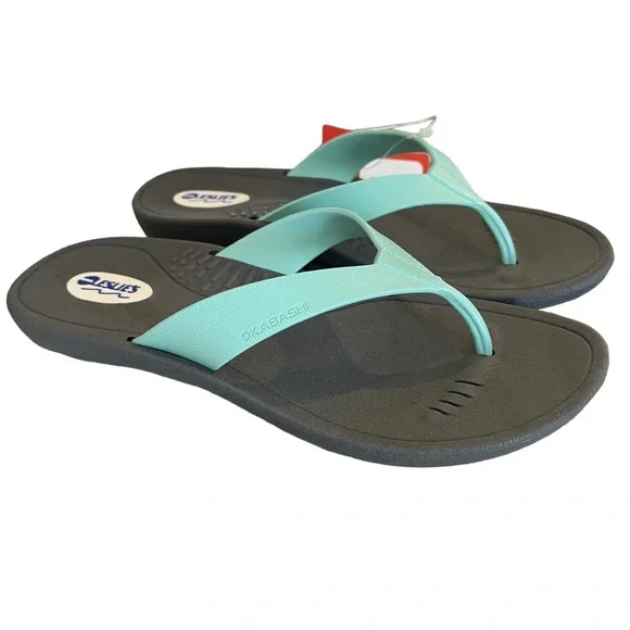 Okabashi Flip Flop Shoes Blue Size Medium NWT - Picture 3 of 6